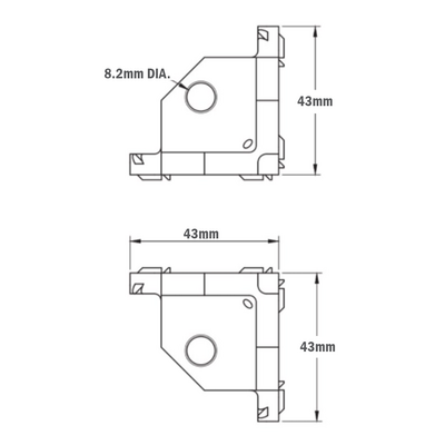 40-010-1 MODULAR SOLUTIONS CONNECTOR 3-WAY BODY CONNECTION ANGLE W/ HARDWARE